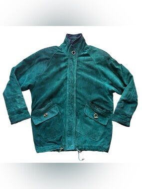 Vintage Green Suede Leather Jacket